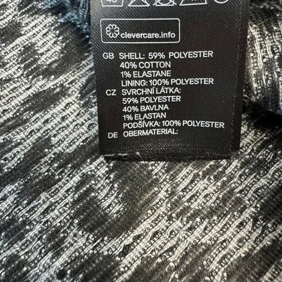 H&M Black White Animal Print Short Sleeve Dress Size 14 Knee Length M19 - Picture 4 of 6